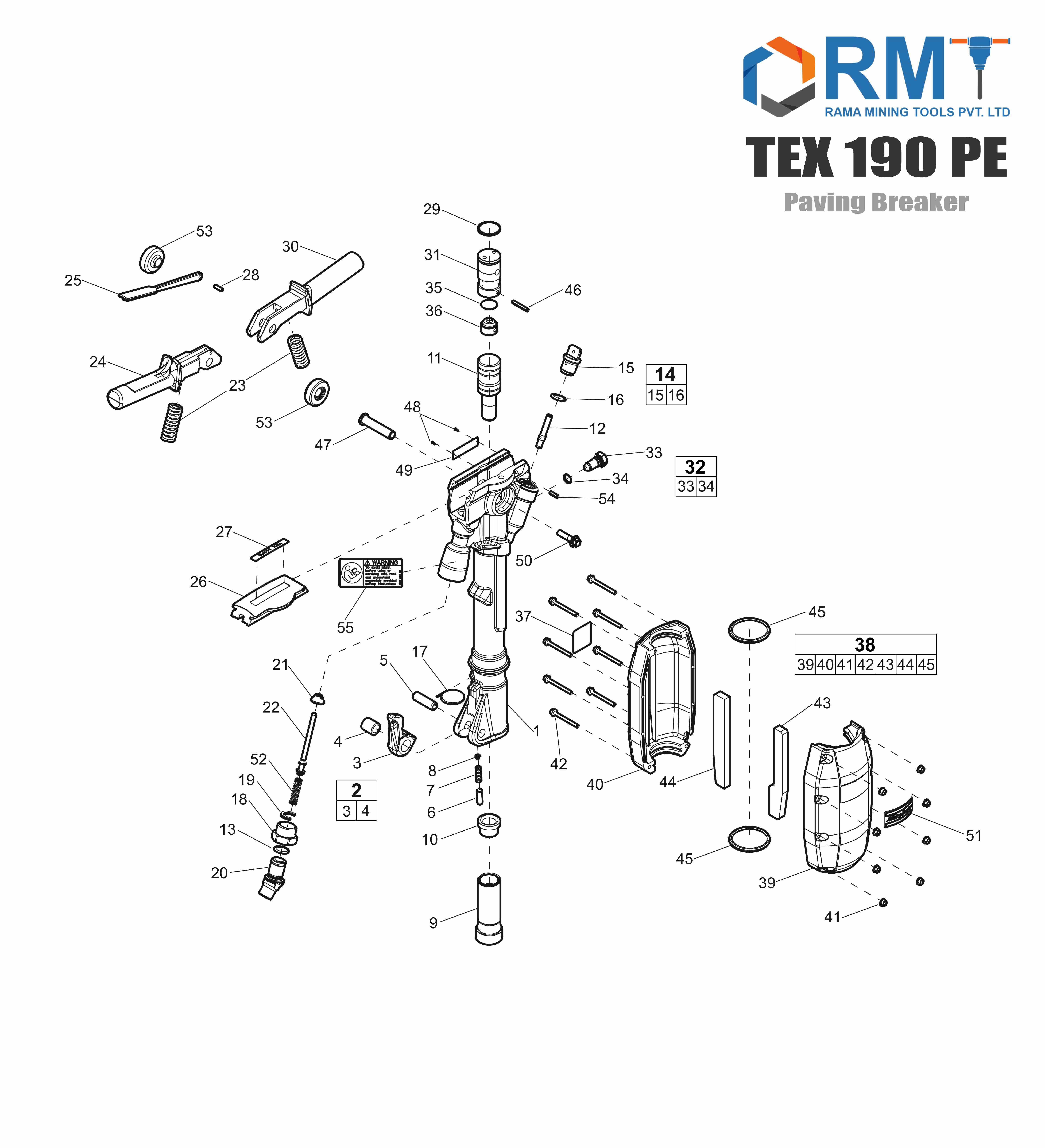 TEX 190 PE - Pneumatic Breaker
